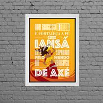 Quadro Ilustração Iansã Com Dizeres 33x24cm - com vidro