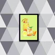Quadro Ilustração Sucos Naturais Verde 24x18cm