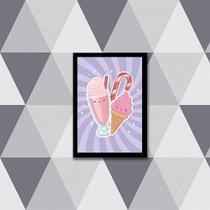 Quadro Ilustrativo Sorvete E Milk Shake 24X18Cm 001 Quadro Ilustrativo Sorvete E Milk Shake 24X18Cm 001