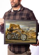 Quadro Impressão Arte David Mann Ghost Rider Moto