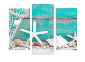 Quadro Impressão Digital 70x120 conjunto de 3 peças nautico Estrela Tiffany Valverde