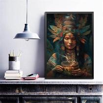 Quadro Índia - Cabocla Jurema 24X18Cm - Com Vidro