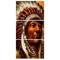 Quadro Índio Cacique Decorativo Indígena para Sala Parede