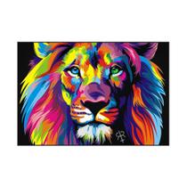 Quadro Individual Leão Colorido - Não - GG
