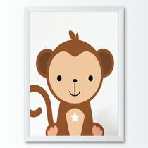 Quadro infantil animal macaco marrom - Conspecto