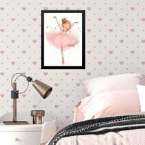 Quadro Infantil Bailarina Menininha 24X18Cm - Com Vidro