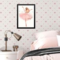 Quadro Infantil Bailarina Menininha 33x24cm - com vidro