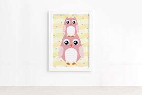 Quadro Infantil Coruja Baby Moldura Branca 22x32cm Quadro Infantil Coruja Baby Moldura Branca 22x32cm