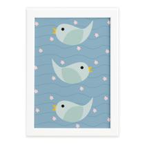 Quadro Infantil Coruja Baby Passarinhos Moldura Branca 22x32 Quadro Infantil Coruja Baby Passarinhos Moldura Branca 22x32