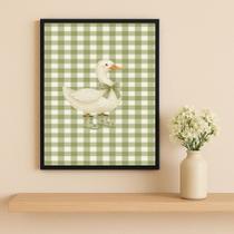 Quadro Infantil Country Patinho 45X34Cm Mold Branca Vidro