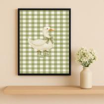 Quadro Infantil Country Patinho 45x34cm Mold Preta Vidro