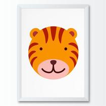 Quadro infantil desenho tigre laranja e marrom - Conspecto