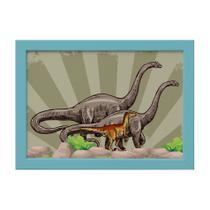 Quadro Infantil Dinossauro Verde Moldura ul 22x32