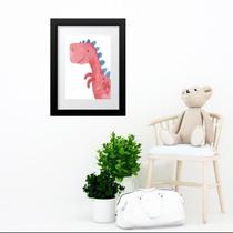 Quadro Infantil Dinossauro Vermelho - 60X48Cm