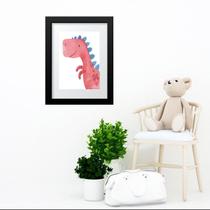 Quadro Infantil Dinossauro Vermelho - 60x48cm