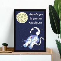 Quadro Infantil Espacial - Aquele Que Te Guarda 24x18cm - com vidro