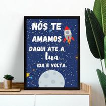 Quadro Infantil Espacial - Te Amamos 33x24cm - com vidro