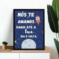 Quadro Infantil Espacial - Te Amamos 33X24Cm