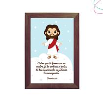 Quadro Infantil Jesus moldura vidro religioso Quadro Infantil Jesus moldura vidro religioso