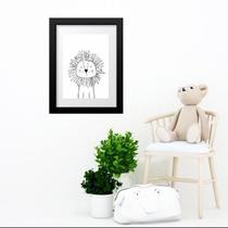 Quadro Infantil Leãozinho Minimalista - 60X48Cm