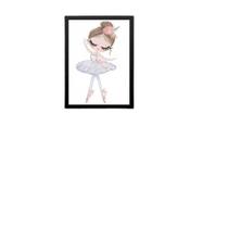 Quadro Infantil Menina Bailarina Soft 45X34Cm