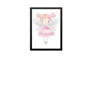 Quadro Infantil Menina Fadinha Princesa 45X34Cm - Com Vidro