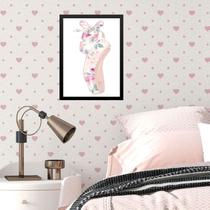 Quadro Infantil Menina Sapatilha De Balé 45x34cm - com vidro Quadro Infantil Menina Sapatilha De Balé 45x34cm - com vidro
