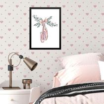 Quadro Infantil Minimalista Sapatilha Balé 45X34Cm