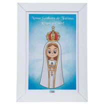 Quadro Infantil Nossa Senhora de Fátima Moldura Simples 36x26 cm