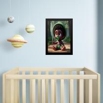 Quadro Infantil Orixá Baby Oxóssi 33x24cm - com vidro