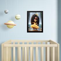 Quadro Infantil Orixá Bebê Oxum 33x24cm - com vidro