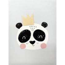 Quadro Infantil Panda com Coroa 30x40 Just Home Collection
