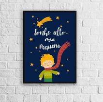 Quadro Infantil Pequeno Príncipe Sonhe Alto 33X24Cm - Vidro