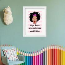Quadro Infantil Princesa Cacheada - 60x48cm Quadro Infantil Princesa Cacheada - 60x48cm