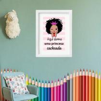 Quadro Infantil Princesa Cacheada - 60X48Cm Quadro Infantil Princesa Cacheada - 60X48Cm