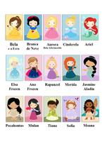 Quadro Infantil Princesas kit 8 peças 20x30cm - A escolher Quadro Infantil Princesas kit 8 peças 20x30cm - A escolher