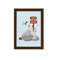 Quadro Infantil Rinoceronte Amor Moldura Marrom 22x32cm Quadro Infantil Rinoceronte Amor Moldura Marrom 22x32cm