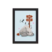 Quadro Infantil Rinoceronte Amor Moldura Preta 33x43cm