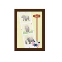 Quadro Infantil Rinoceronte Fotos Moldura Marrom 33x43cm Quadro Infantil Rinoceronte Fotos Moldura Marrom 33x43cm