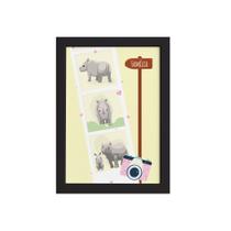 Quadro Infantil Rinoceronte Fotos Moldura Preta 33x43cm Quadro Infantil Rinoceronte Fotos Moldura Preta 33x43cm