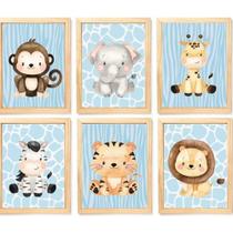 Quadro Infantil Safari 6 Un A4 Vidro E Pendurador. Quadro Infantil Safari 6 Un A4 Vidro E Pendurador.
