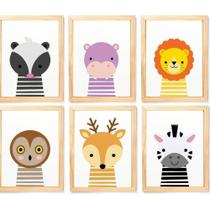 Quadro Infantil Safari 6 Un A4 Vidro E Pendurador Quadro Infantil Safari 6 Un A4 Vidro E Pendurador