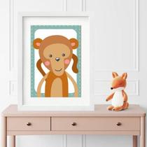 Quadro Infantil Safari Macaquinho- 60X48Cm