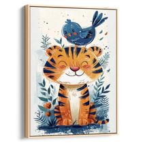 Quadro Infantil - Tigrinho Brincalhão e seu Amiguinho Azul