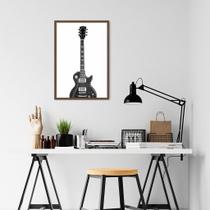 Quadro Instrumento Musical Guitarra 86x60 Caixa Marrom Moldura Caixa, Marrom Cafe