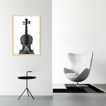 Quadro Instrumento Musical Violino 100x70 Caixa Marfim Moldura Caixa, Marfim