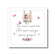 Quadro irmãs amigas para sempre floral aquarela borboletas