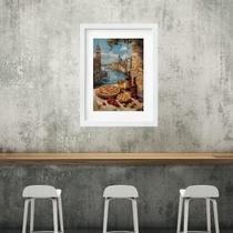 Quadro Itália Comida Com Paisagem- 60X48Cm Quadro Itália Comida Com Paisagem- 60X48Cm