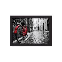 Quadro Itália Foto Bicicleta Moldura Preta 33x43cm