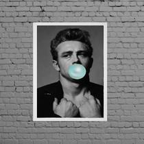 Quadro James Dean Bubble Gum 33X24 - Com Vidro Moldura Preta